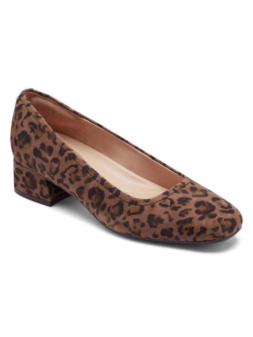 Easy Spirit Jain EFlex Leopard Suede Block Heel Pumps Size 9.5 M NWT